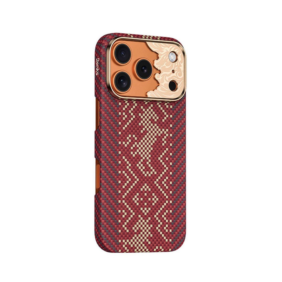 Benks Funda Knight Air de Fibra de Aramida Kevlar para iPhone 18 Pro Compatible con MagSafe, Roja