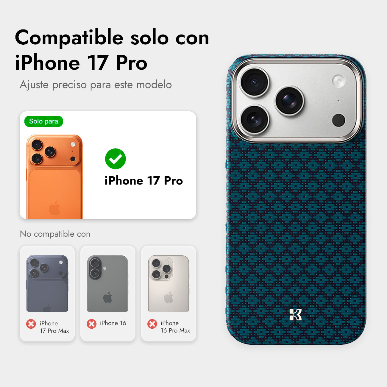 Benks Funda ArmorGrid de Fibra de Aramida Kevlar 1000D para iPhone 17 Pro/18 Pro Compatible con MagSafe, Azul Collector’s Edition