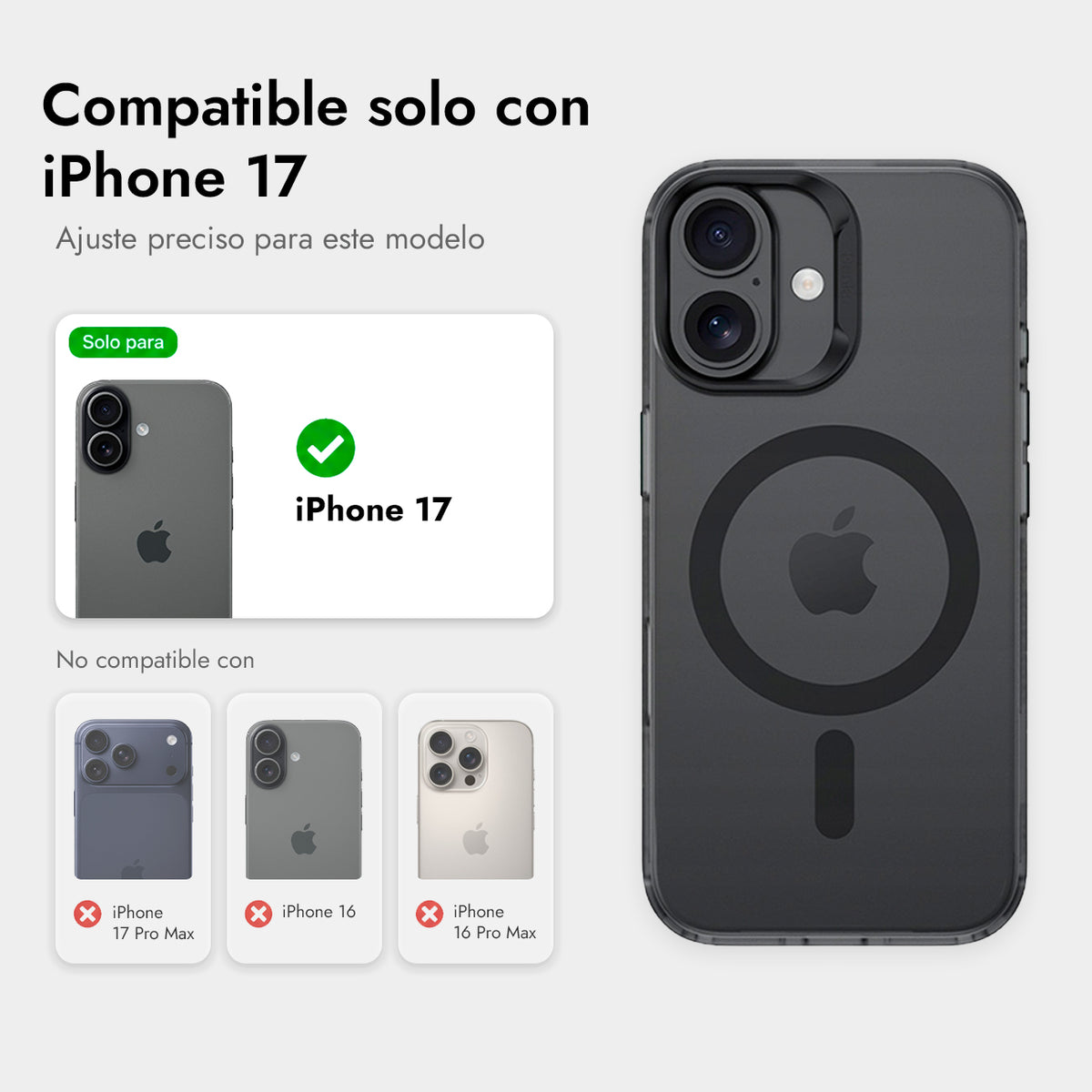 Benks Funda con Airbags Anticaídas para iPhone 17 Compatible con MagSafe, Negra