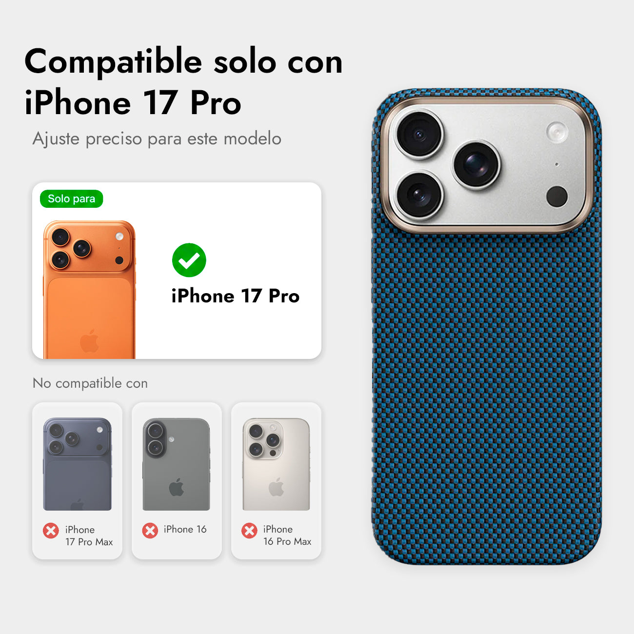 Benks Funda ArmorTint de Fibra de Aramida Kevlar para iPhone 17 Pro/18 Pro Compatible con MagSafe, Azul
