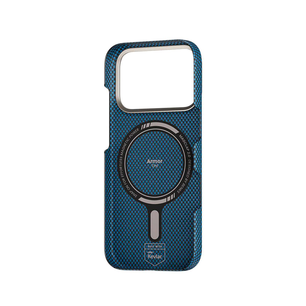 Benks Funda ArmorTint de Fibra de Aramida Kevlar para iPhone 17 Pro/18 Pro Compatible con MagSafe, Azul