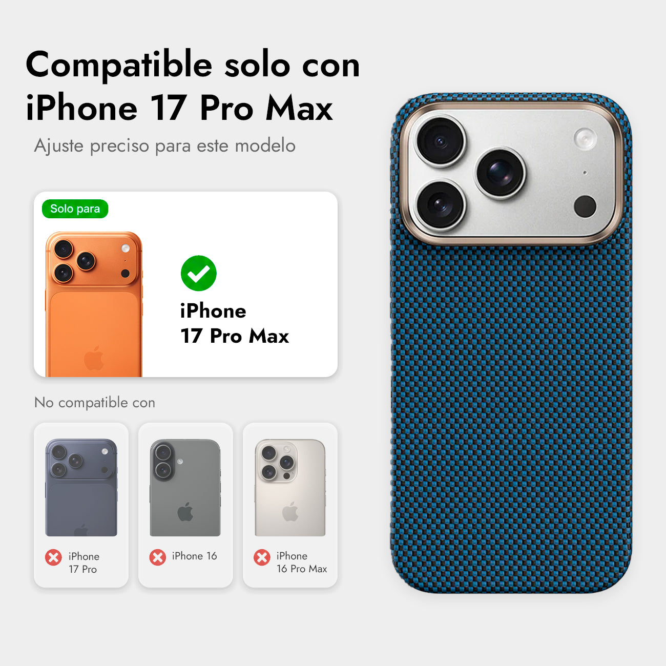 Benks Funda ArmorTint de Fibra de Aramida Kevlar para iPhone 17 Pro Max/18 Pro Max Compatible con MagSafe, Azul