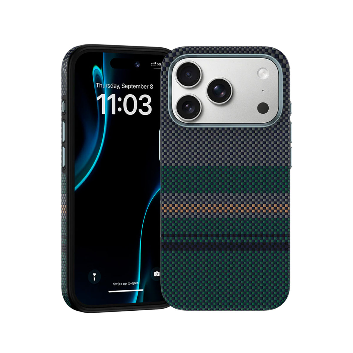 Benks Funda Aurora de Fibra de Aramida Kevlar para iPhone 17 Pro Max/18 Pro Max Compatible con MagSafe, Verde