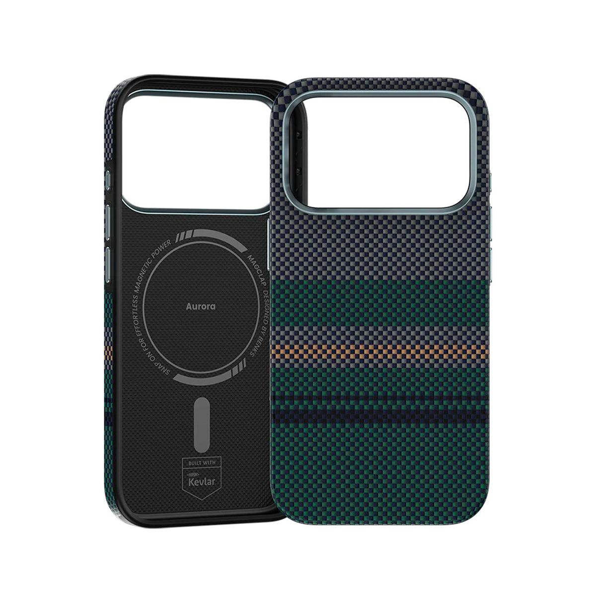Benks Funda Aurora de Fibra de Aramida Kevlar para iPhone 17 Pro Max/18 Pro Max Compatible con MagSafe, Verde