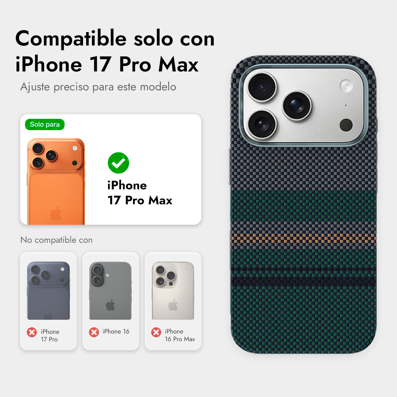Benks Funda Aurora de Fibra de Aramida Kevlar para iPhone 17 Pro Max/18 Pro Max Compatible con MagSafe, Verde