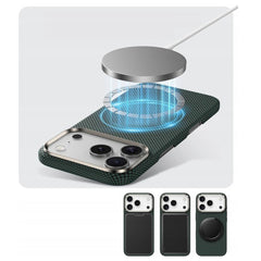 Benks Funda de Fibra de Aramida Kevlar 1000D para iPhone 17 Pro Compatible con MagSafe, Verde