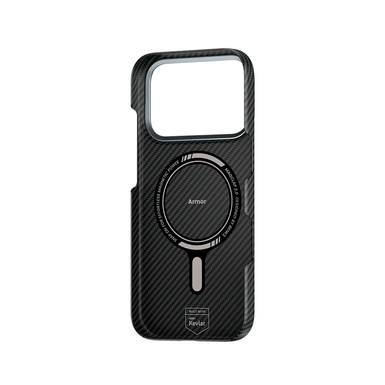 Benks Funda ArmorPro Prestige de Fibra de Aramida Kevlar 600D para iPhone 17 Pro Max/18 Pro Max Compatible con MagSafe, Negra