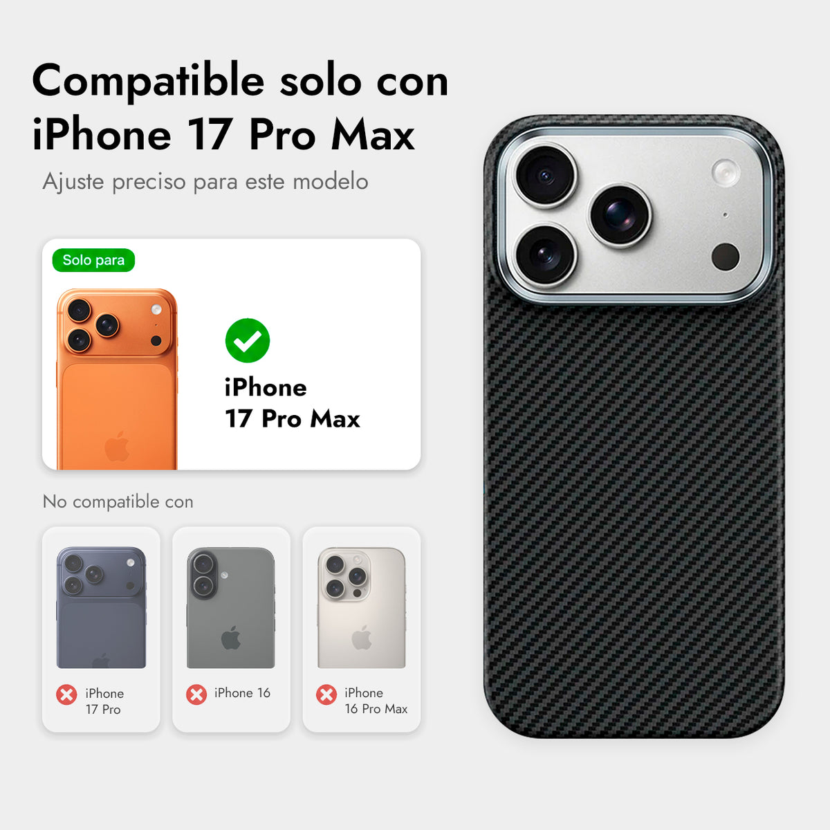 Benks Funda ArmorPro Prestige de Fibra de Aramida Kevlar 600D para iPhone 17 Pro Max/18 Pro Max Compatible con MagSafe, Negra