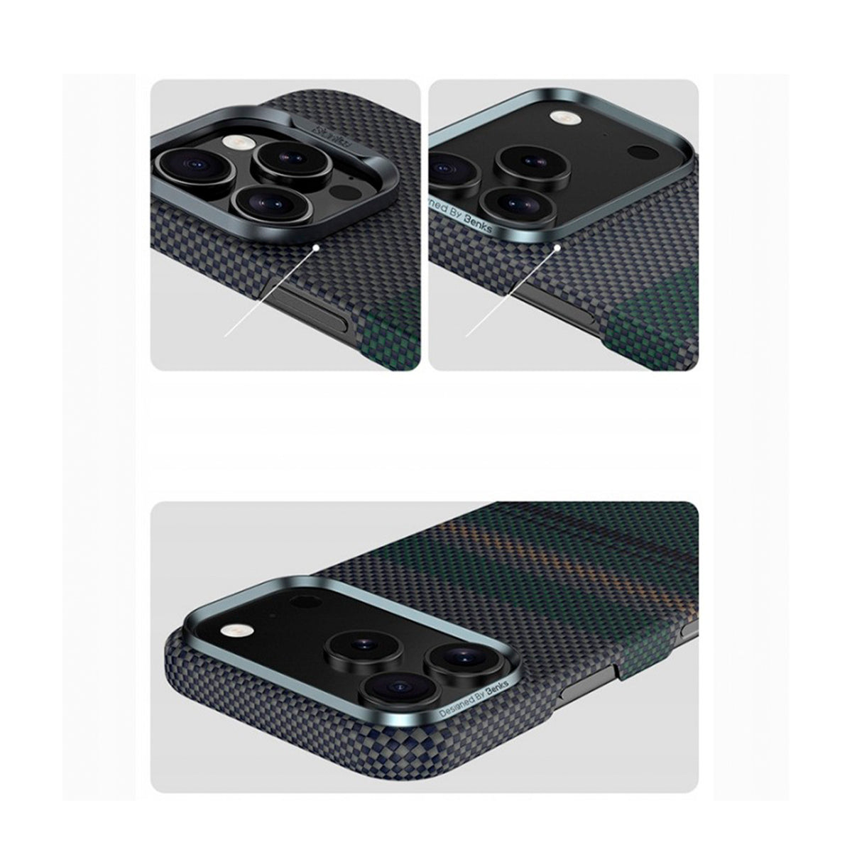 Benks Funda Aurora de Fibra de Aramida Kevlar para iPhone 17 Compatible con MagSafe, Verde