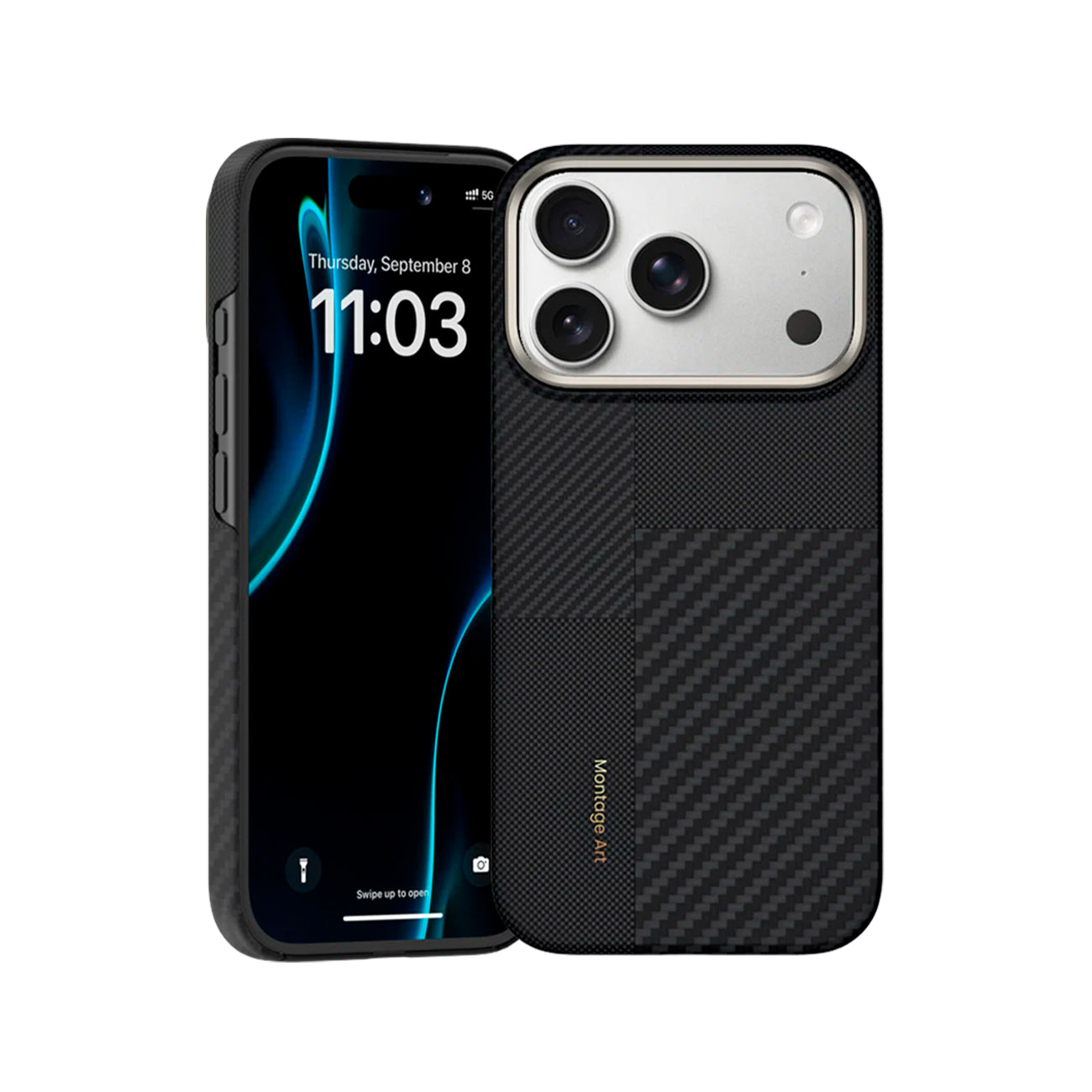 Benks Funda ArmorPro Montage de Fibra de Aramida Kevlar 600D + 1500D para iPhone 17 Pro/18 Pro Compatible con MagSafe, Negra