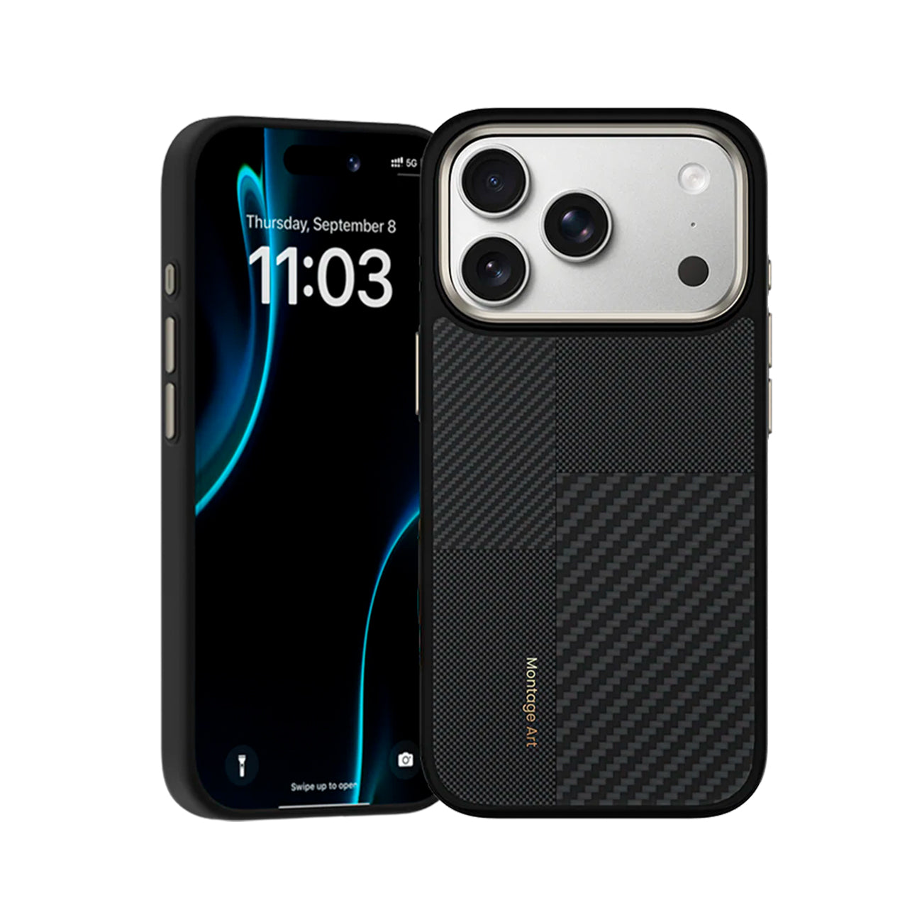 Benks Funda ArmorPro Montage de Fibra de Aramida Kevlar para iPhone 17 Pro/18 Pro Compatible con MagSafe, Negro