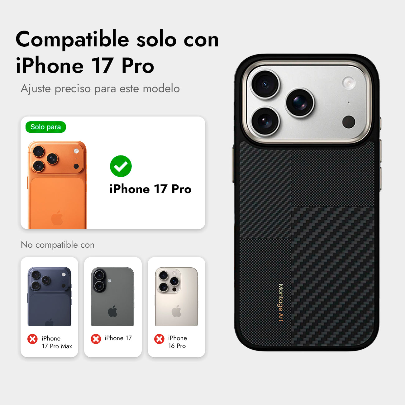 Benks Funda ArmorPro Montage de Fibra de Aramida Kevlar para iPhone 17 Pro/18 Pro Compatible con MagSafe, Negro