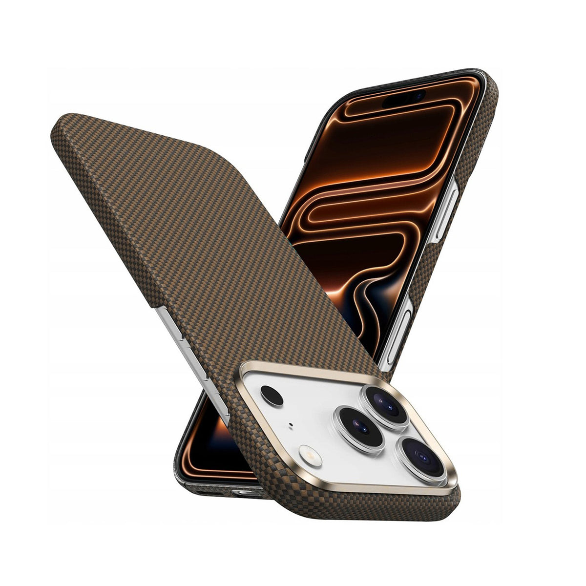 Benks Funda de Fibra de Aramida Kevlar 1000D para iPhone 17 Pro Max/18 Pro Max Compatible con MagSafe, Dorada