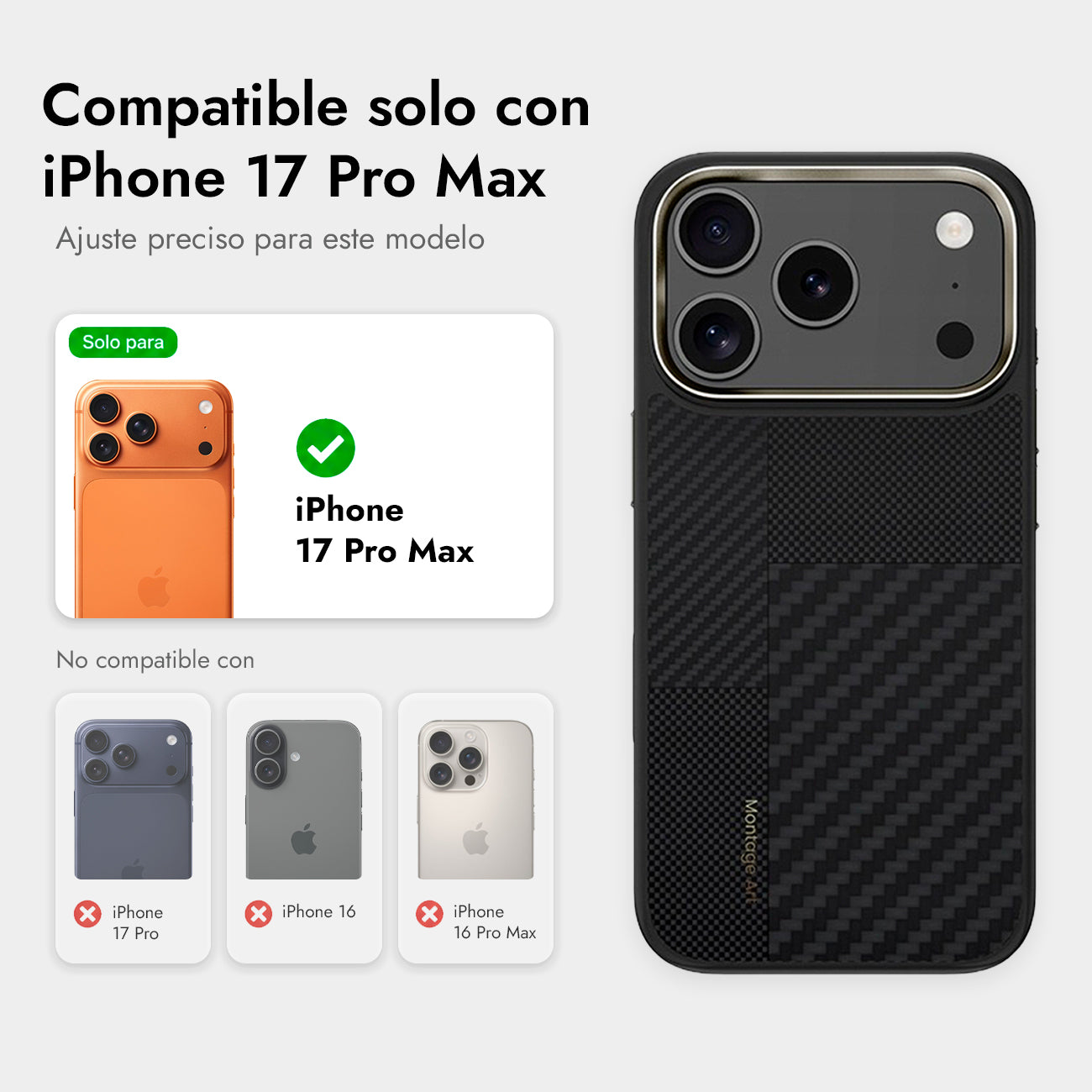 Benks Funda ArmorPro Montage de Fibra de Aramida Kevlar 600D + 1500D para iPhone 17 Pro Max/18 Pro Max Compatible con MagSafe, Negra