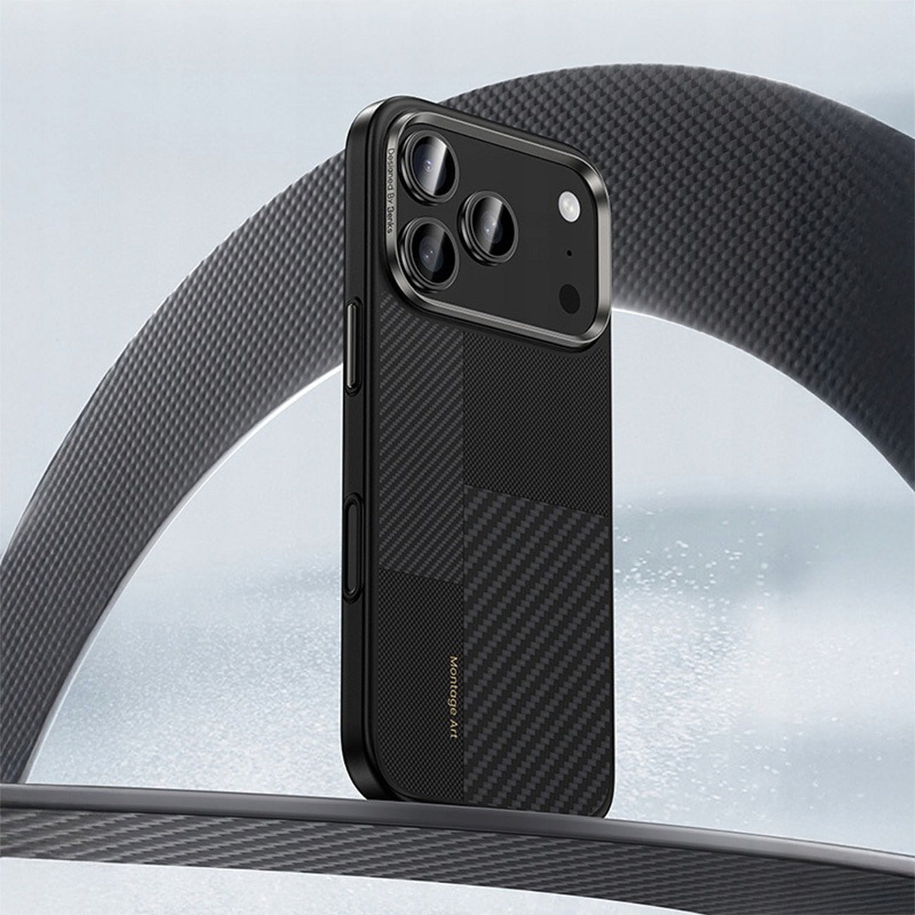 Benks Funda ArmorPro Montage de Fibra de Aramida Kevlar 600D + 1500D para iPhone 17 Pro Max/18 Pro Max Compatible con MagSafe, Negra