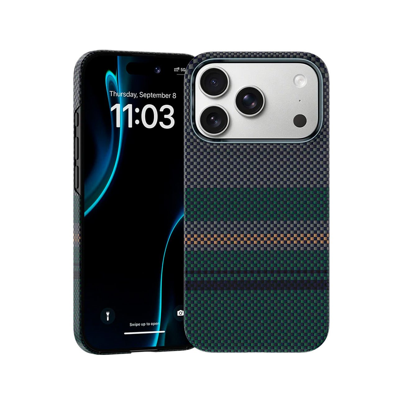 Benks Funda Aurora de Fibra de Aramida Kevlar para iPhone 17 Pro Max/18 Pro Max Compatible con MagSafe, Verde