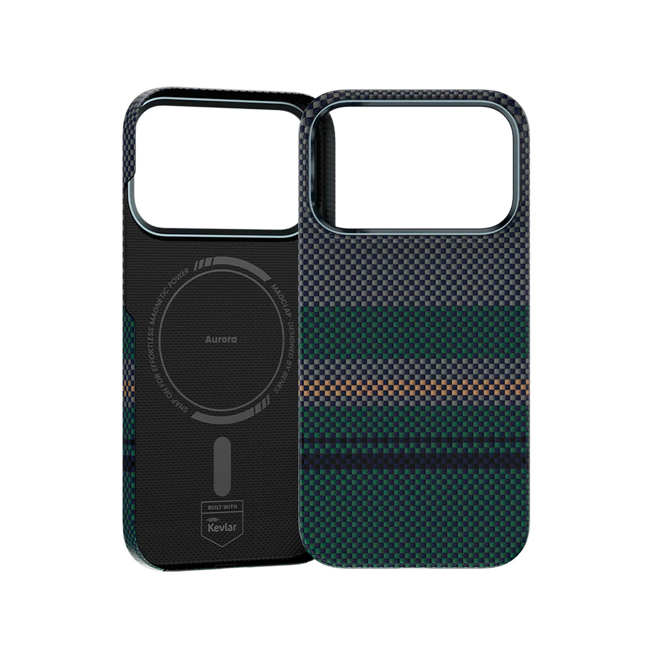 Benks Funda Aurora de Fibra de Aramida Kevlar para iPhone 17 Pro/18 Pro Compatible con MagSafe, Verde