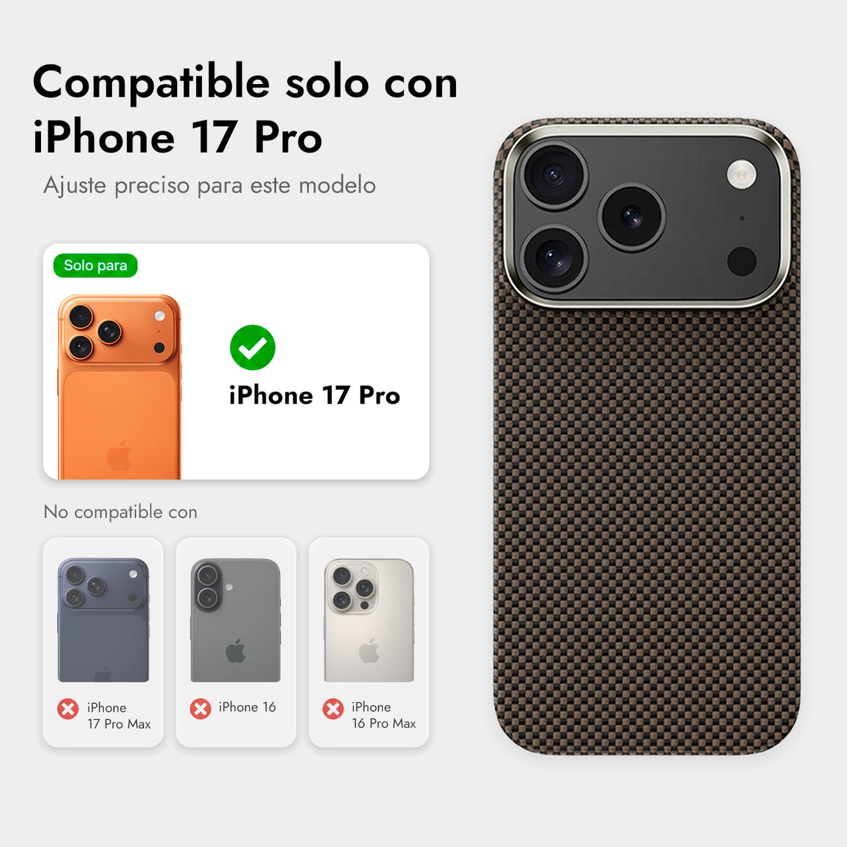 Benks Funda de Fibra de Aramida Kevlar 1000D para iPhone 17 Pro/18 Pro Compatible con MagSafe, Dorada