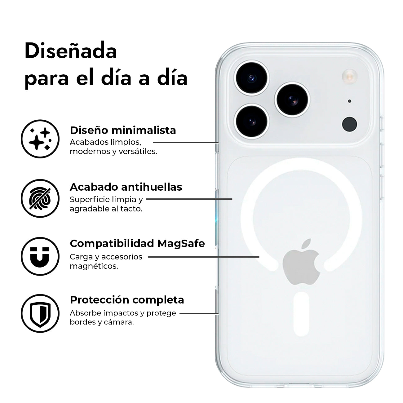 Benks Funda de Cristal para iPhone 17 Pro/18 Pro Compatible con MagSafe, Transparente