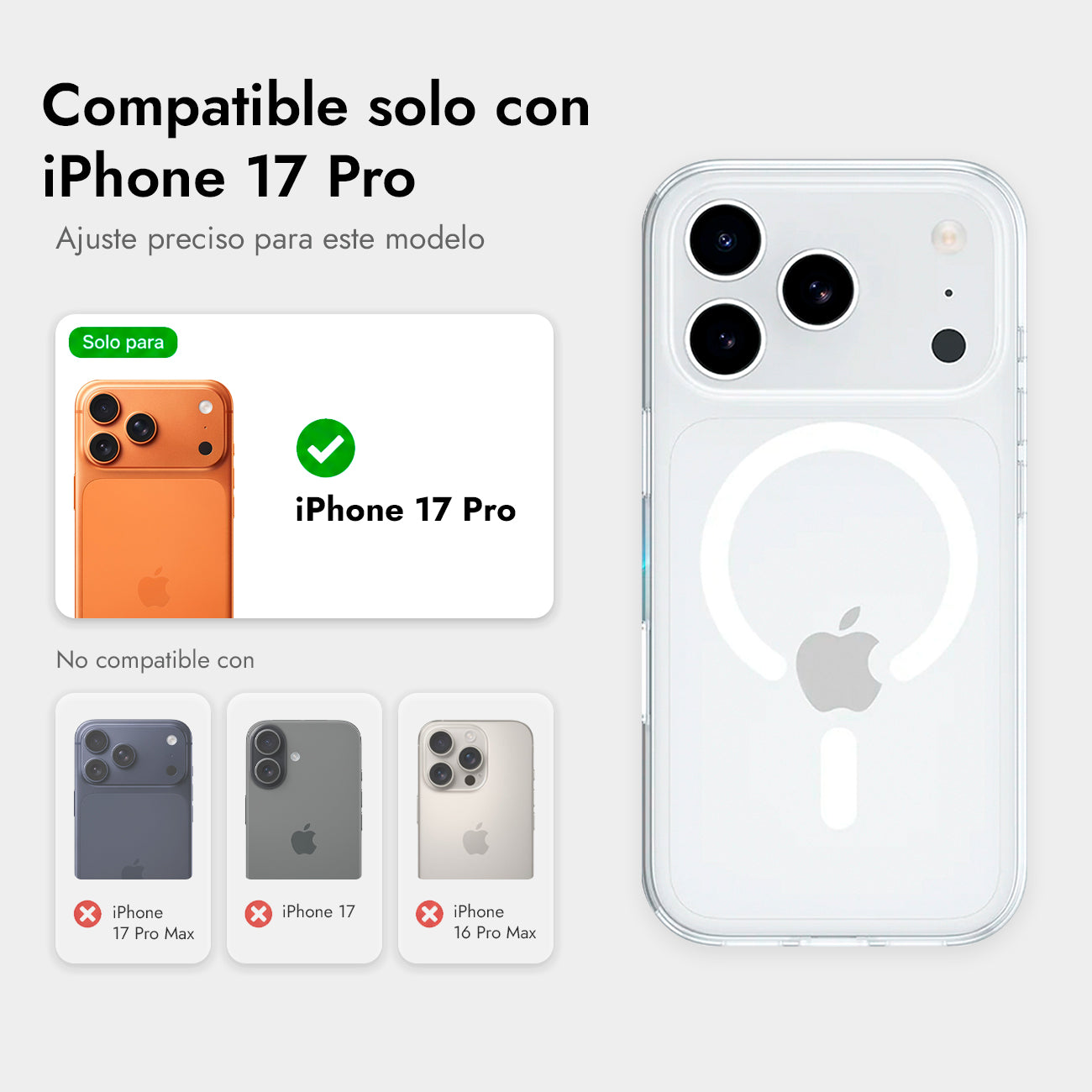 Benks Funda de Cristal para iPhone 17 Pro/18 Pro Compatible con MagSafe, Transparente
