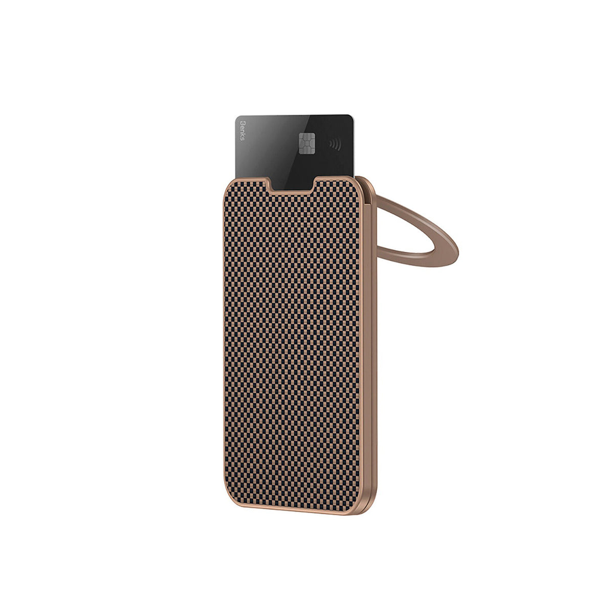 Benks Tarjetero Magnético ArmorGo de Fibra de Aramida Kevlar, Dorado