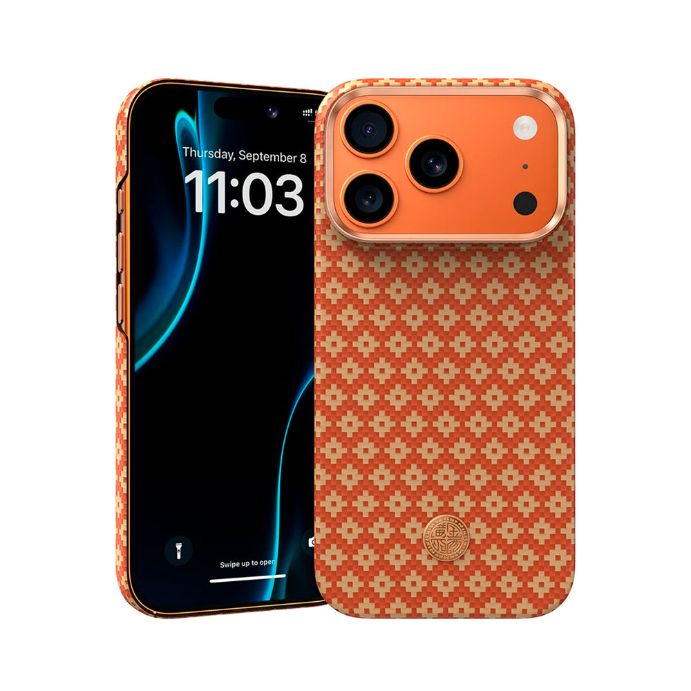 Benks Funda ArmorAir ArmorGrid de Fibra de Aramida Kevlar para iPhone 17 Pro Max/18 Pro Max, Naranja Fortuna
