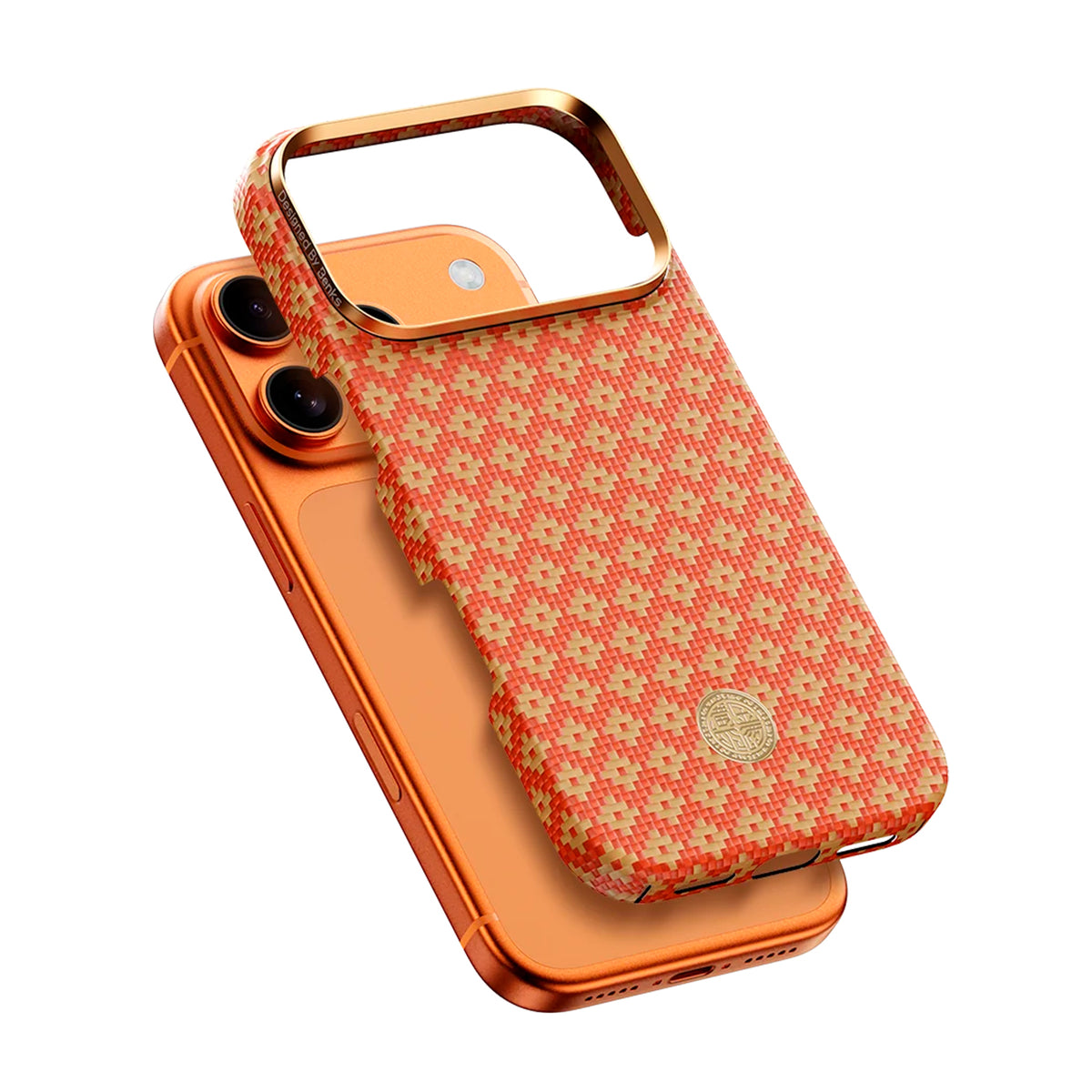Benks Funda ArmorAir ArmorGrid de Fibra de Aramida Kevlar para iPhone 17 Pro Max/18 Pro Max, Naranja Fortuna