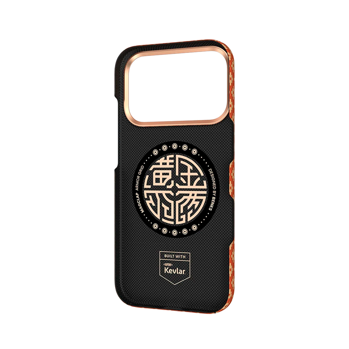 Benks Funda ArmorAir ArmorGrid de Fibra de Aramida Kevlar para iPhone 17 Pro Max/18 Pro Max, Naranja Fortuna