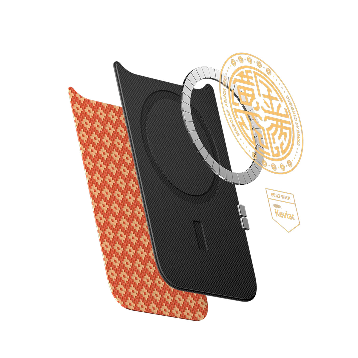 Benks Funda ArmorAir ArmorGrid de Fibra de Aramida Kevlar para iPhone 17 Pro/18 Pro, Naranja Fortuna