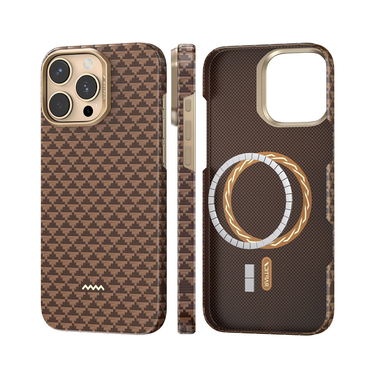 RAPTIC Funda Skin Origin de Fibra de Aramida para iPhone 16 Pro Compatible con MagSafe, Humble