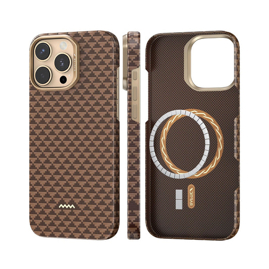 RAPTIC Funda para iPhone 16 Pro – Carcasa MagSafe de Fibra de Aramida Skin Origin Humble, Protección y Ajuste Preciso