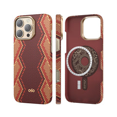 RAPTIC Funda Skin Bionic de Fibra de Aramida para iPhone 16 Pro Compatible con MagSafe, Snake