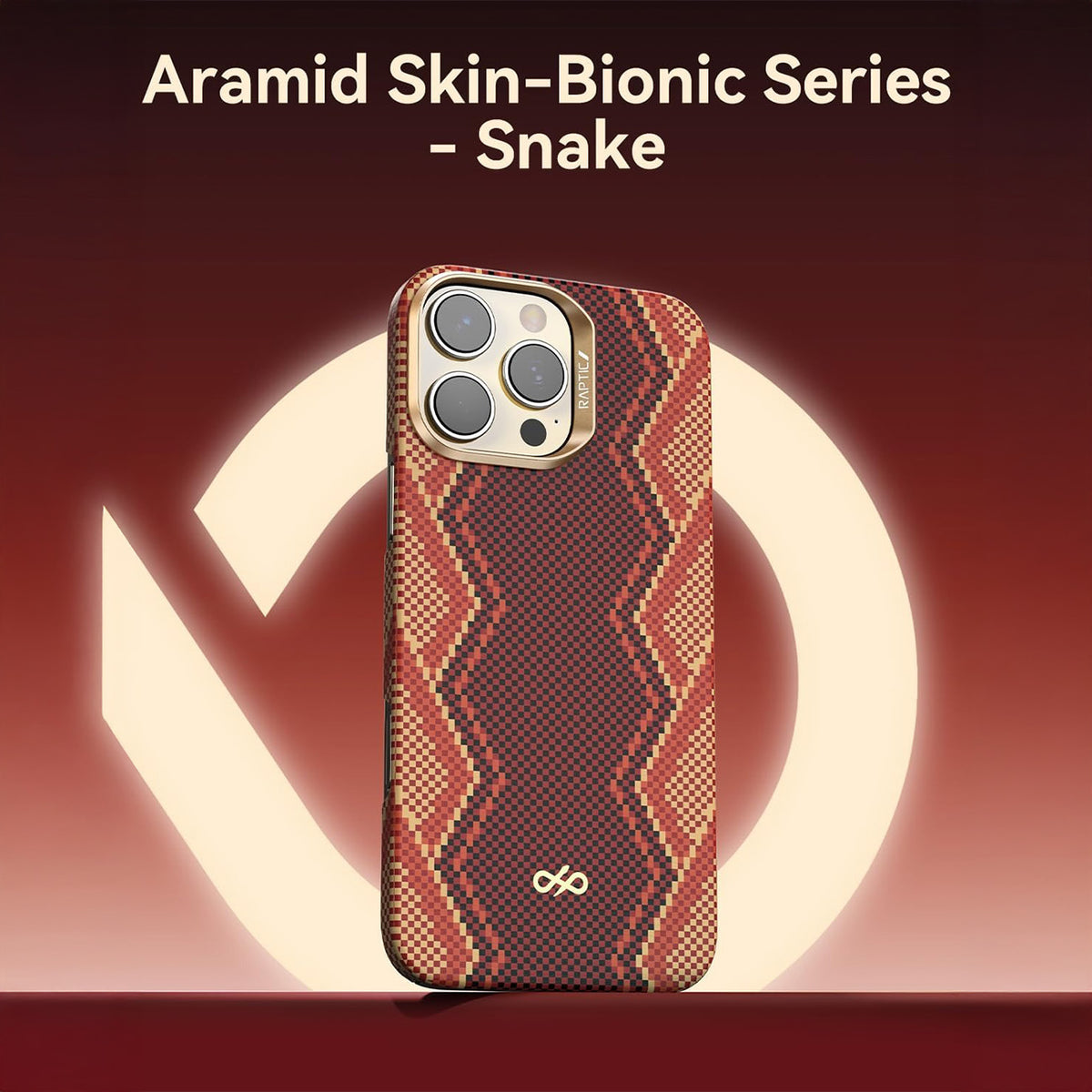 RAPTIC Funda Skin Bionic de Fibra de Aramida para iPhone 16 Pro Max Compatible con MagSafe, Snake