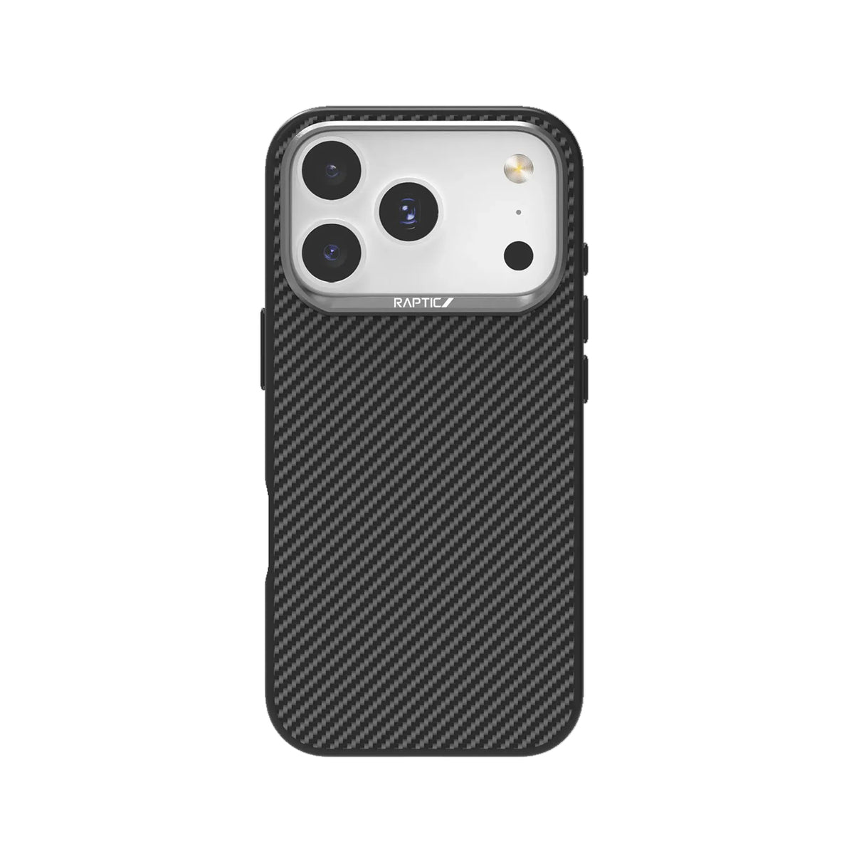 RAPTIC Funda de Fibra de Aramida 600D para iPhone 17 Pro/18 Pro Compatible con MagSafe, Negro