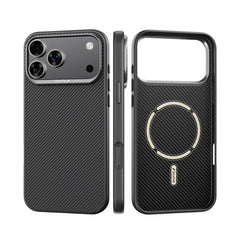 RAPTIC Funda de Doble Fibra de Aramida 600D para iPhone 17 Pro Compatible con MagSafe, Negro