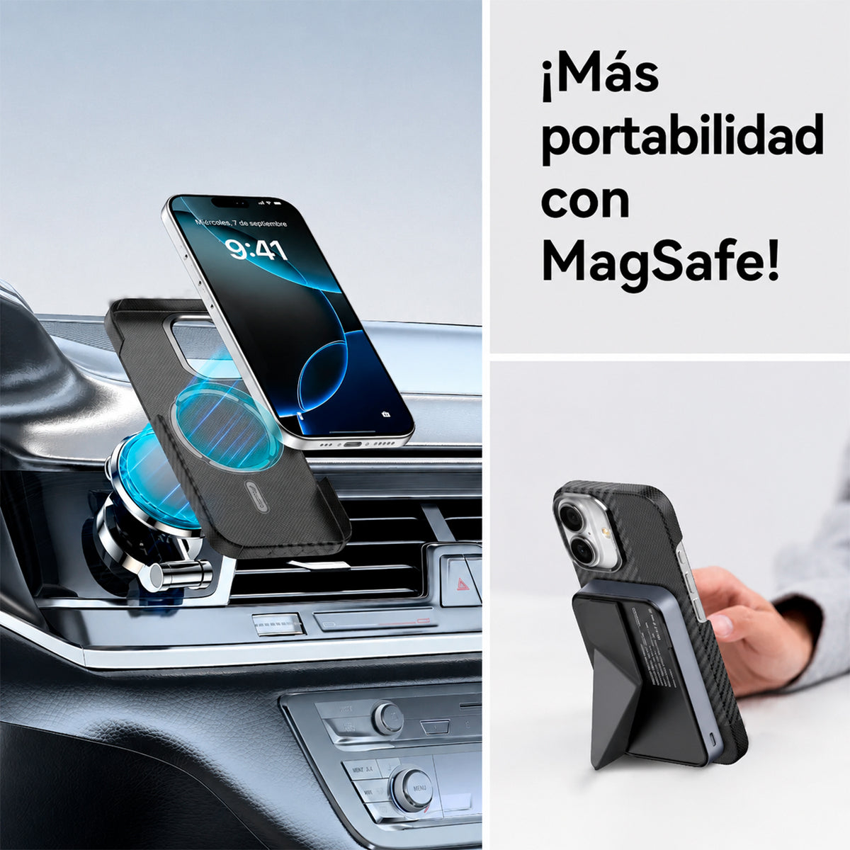 RAPTIC Funda Geotik de Fibra de Aramida para iPhone 17 Compatible con MagSafe, Mondrian