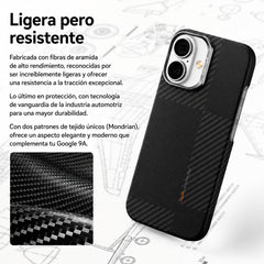 RAPTIC Funda Geotik Compatible con MagSafe Fibra de Aramida iPhone 17 Mondrian