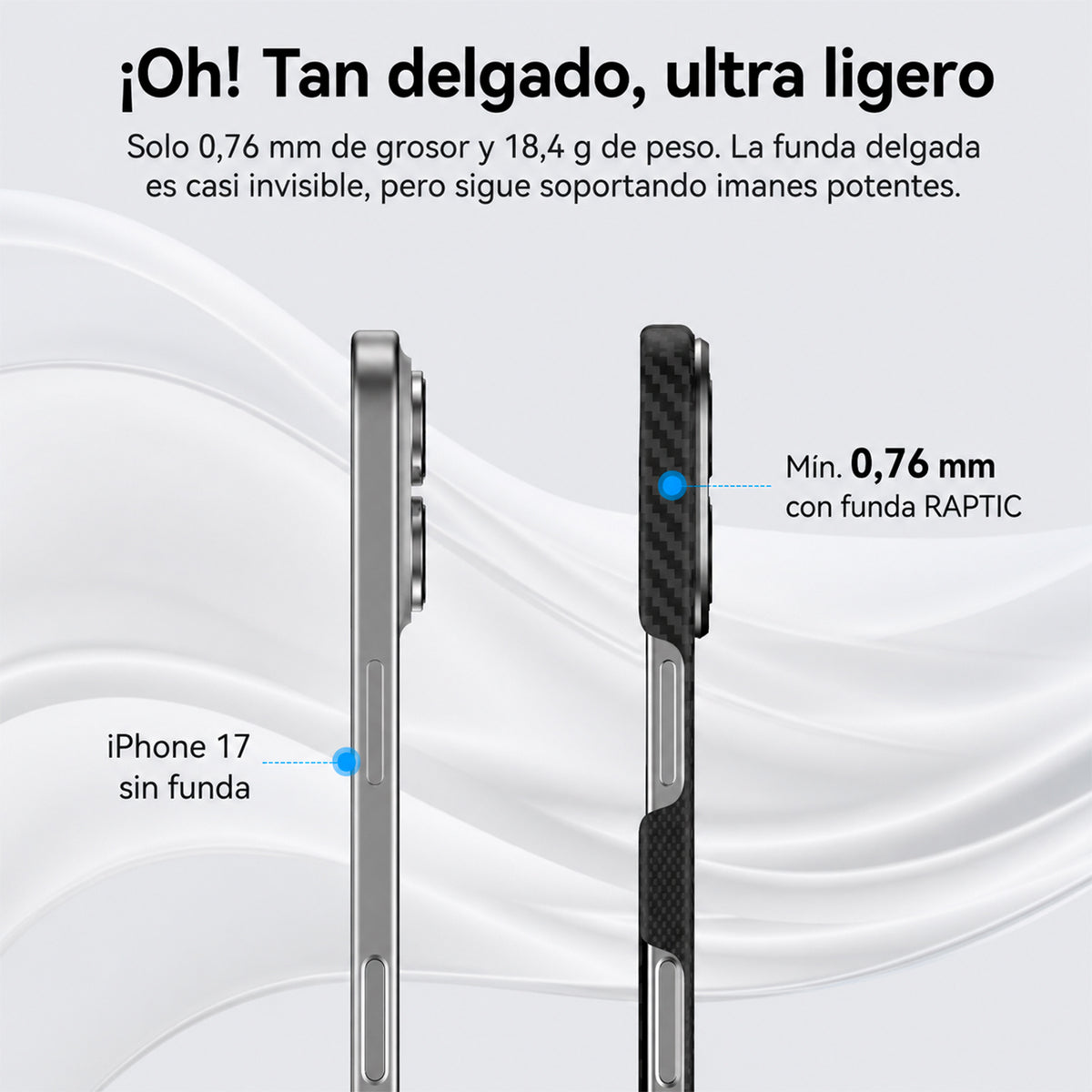 RAPTIC Funda Geotik de Fibra de Aramida para iPhone 17 Compatible con MagSafe, Mondrian