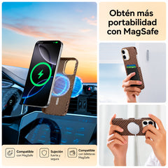 RAPTIC Funda Compatible con MagSafe Fibra de Aramida Origen Natural iPhone 17 Humble