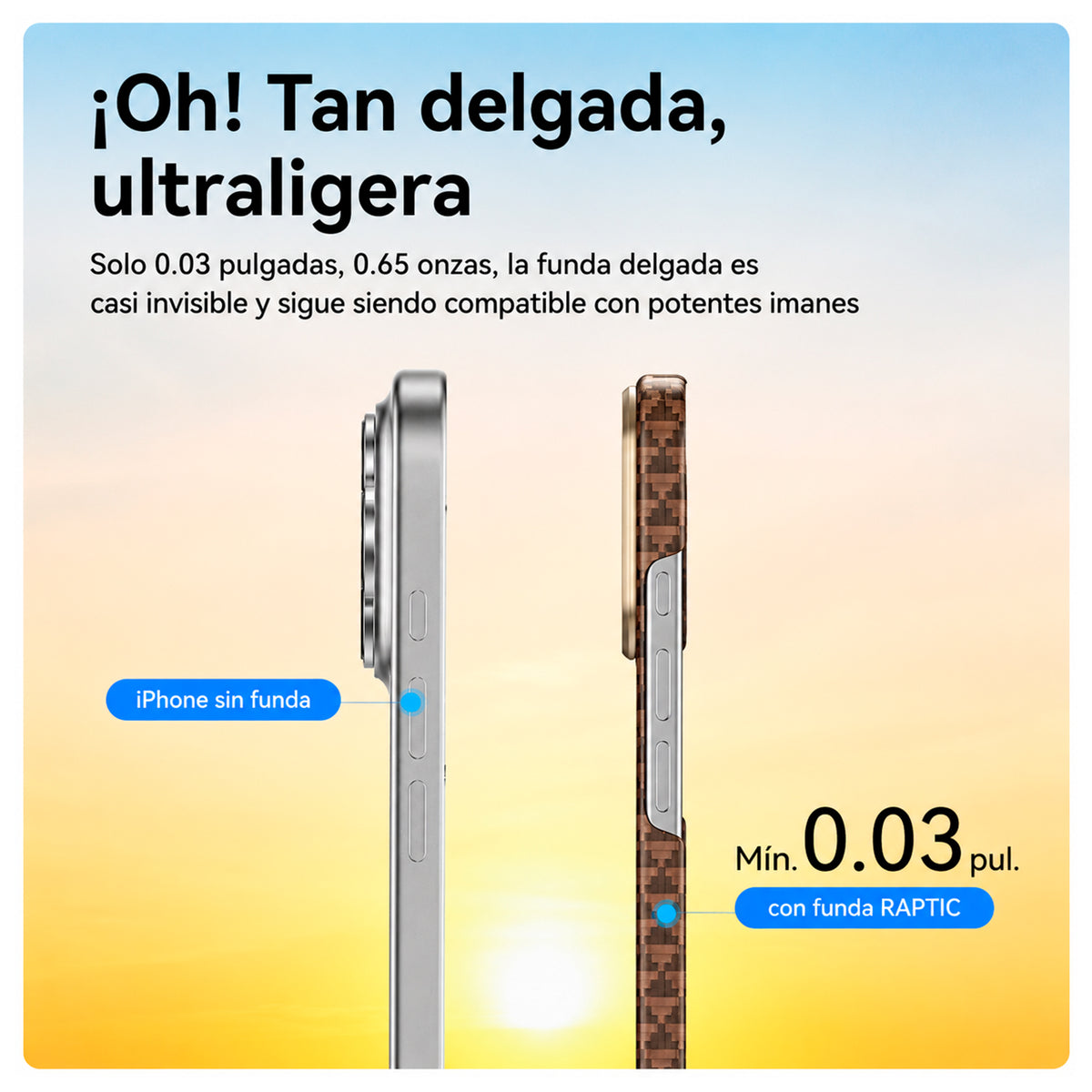RAPTIC Funda Origen Natural de Fibra de Aramida para iPhone 17 Compatible con MagSafe, Humble