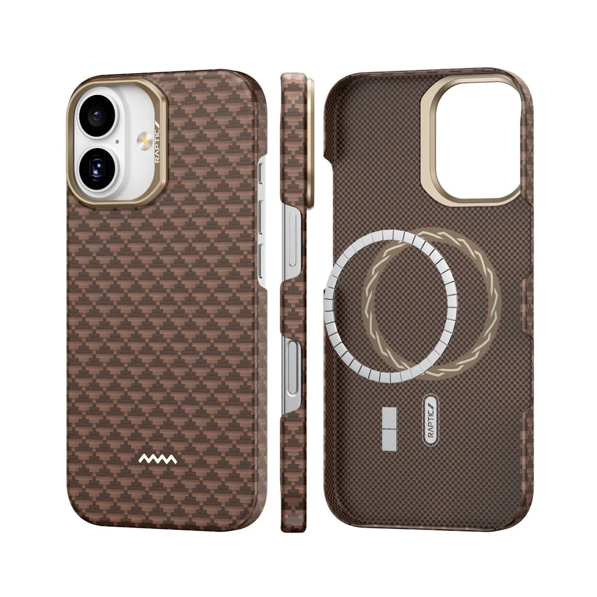 RAPTIC Funda Origen Natural de Fibra de Aramida para iPhone 17 Compatible con MagSafe, Humble