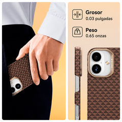 RAPTIC Funda Compatible con MagSafe Fibra de Aramida Origen Natural iPhone 17 Humble