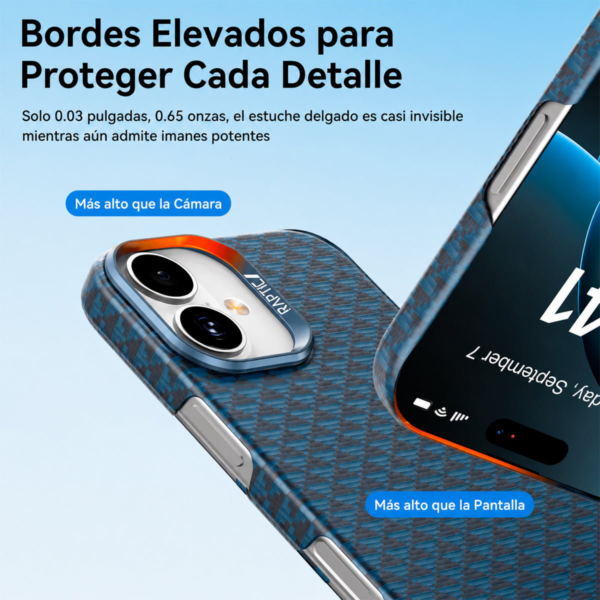 RAPTIC Funda Origen Natural de Fibra de Aramida para iPhone 17 Compatible con MagSafe, Profound