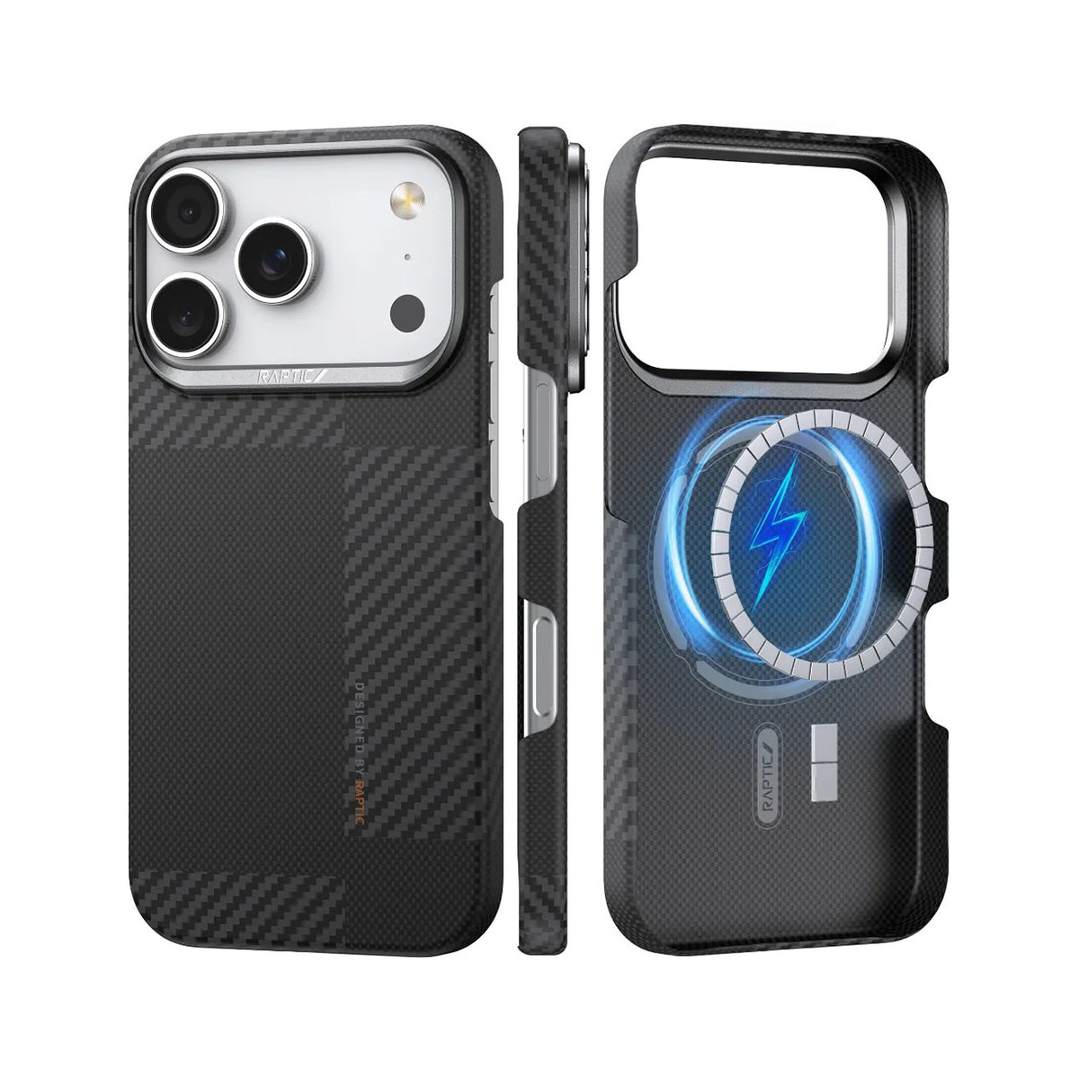RAPTIC Funda Geotik de Fibra de Aramida para iPhone 17 Pro Max/18 Pro Max Compatible con MagSafe, Mondrian