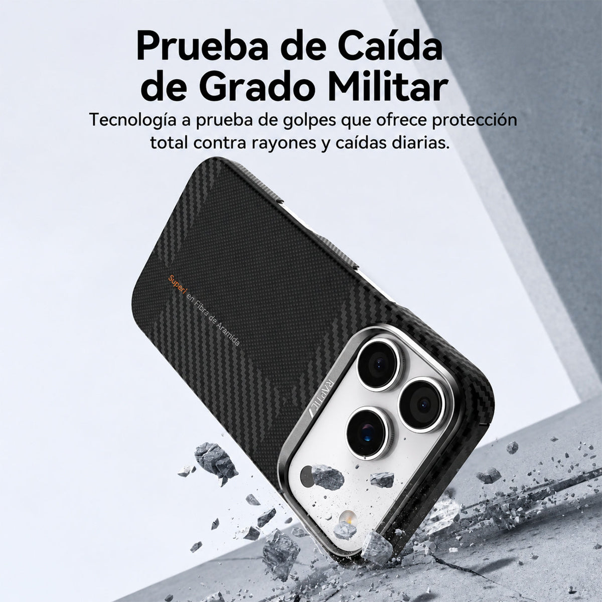 RAPTIC Funda Geotik de Fibra de Aramida para iPhone 17 Pro/18 Pro Compatible con MagSafe, Mondrian