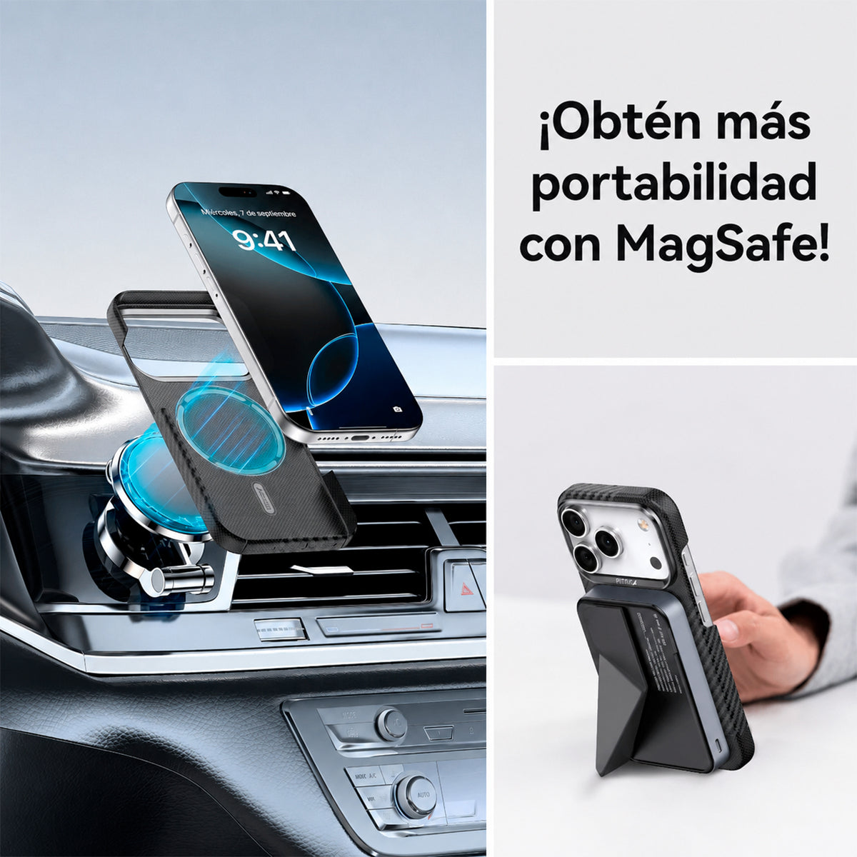 RAPTIC Funda Geotik de Fibra de Aramida para iPhone 17 Pro Max/18 Pro Max Compatible con MagSafe, Mondrian