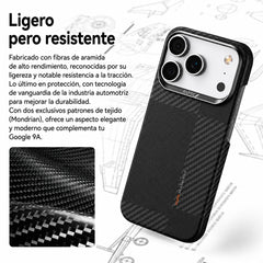 RAPTIC Funda Geotik Compatible con MagSafe Fibra de Aramida iPhone 17 Pro Mondrian