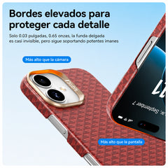 RAPTIC Funda Origen Natural de Fibra de Aramida para iPhone 17 Compatible con MagSafe, Oriental