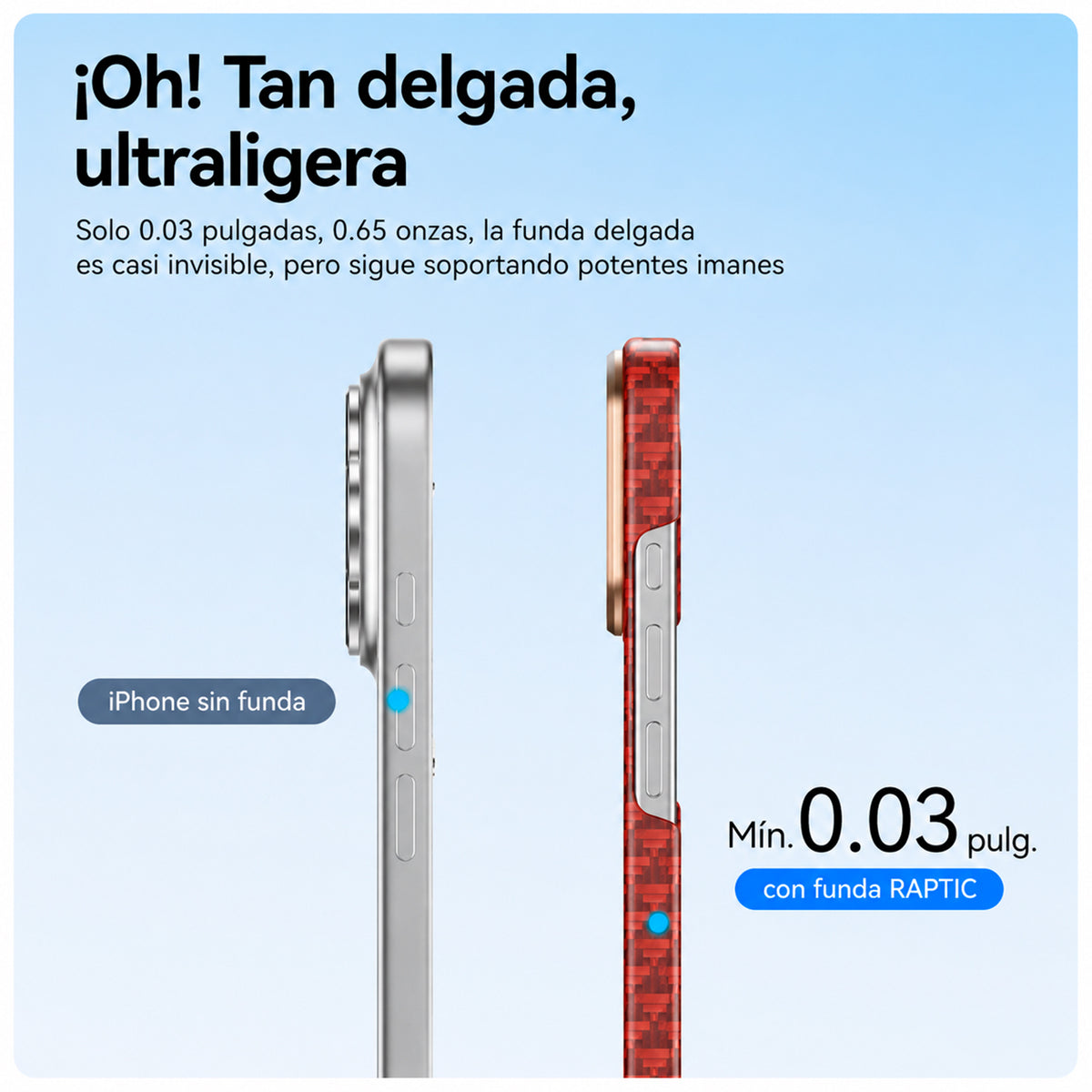 RAPTIC Funda Origen Natural de Fibra de Aramida para iPhone 17 Compatible con MagSafe, Oriental