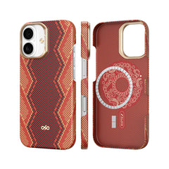 RAPTIC Funda Compatible con MagSafe Skin-Bionic Fibra de Aramida iPhone 17 Snake